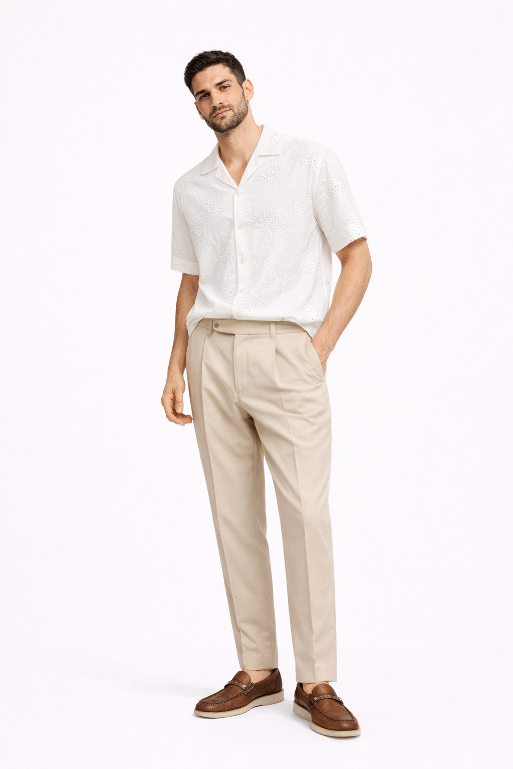 Πουκάμισο Resort Με Κεντημένο Σχέδιο