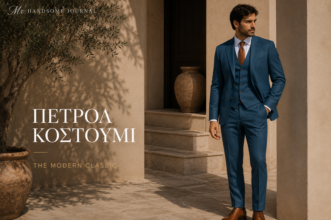 κουστουμι πετρολ με γιλεκο mr handsome halkida evia σαλονι κουστουμιου