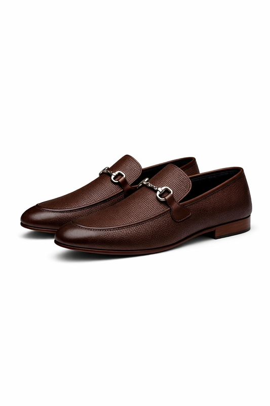 Δερμάτινα Loafers με Μεταλλικό Detail Made in Italy