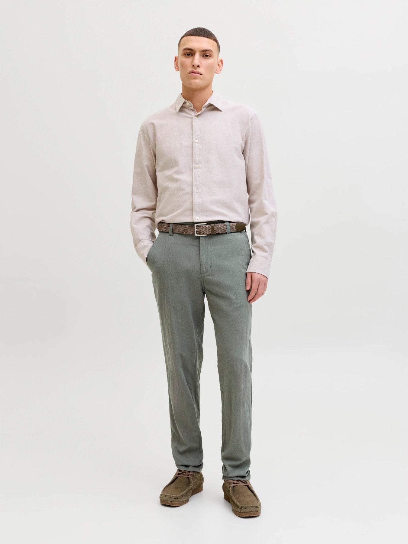 Λινό Λαδί Παντελόνι JJ