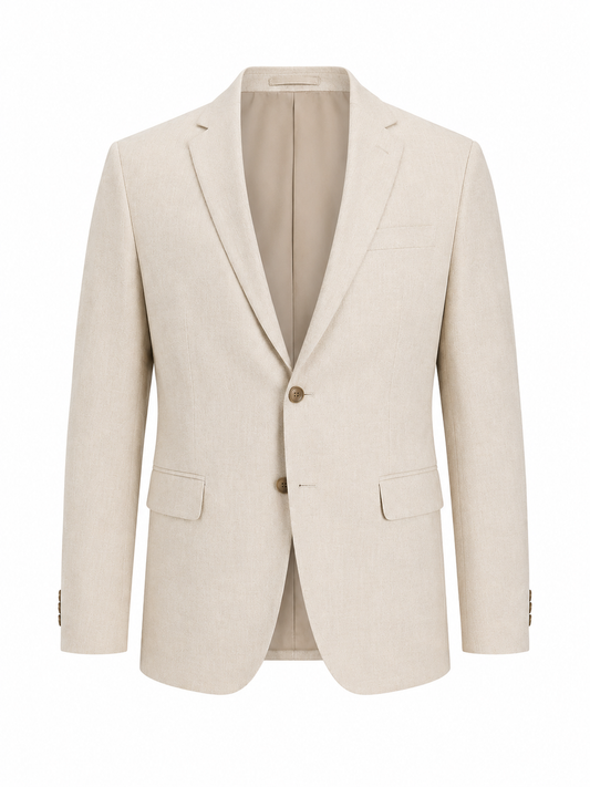 Λινό Κοστούμι Με Γιλέκο Slim Fit Premium