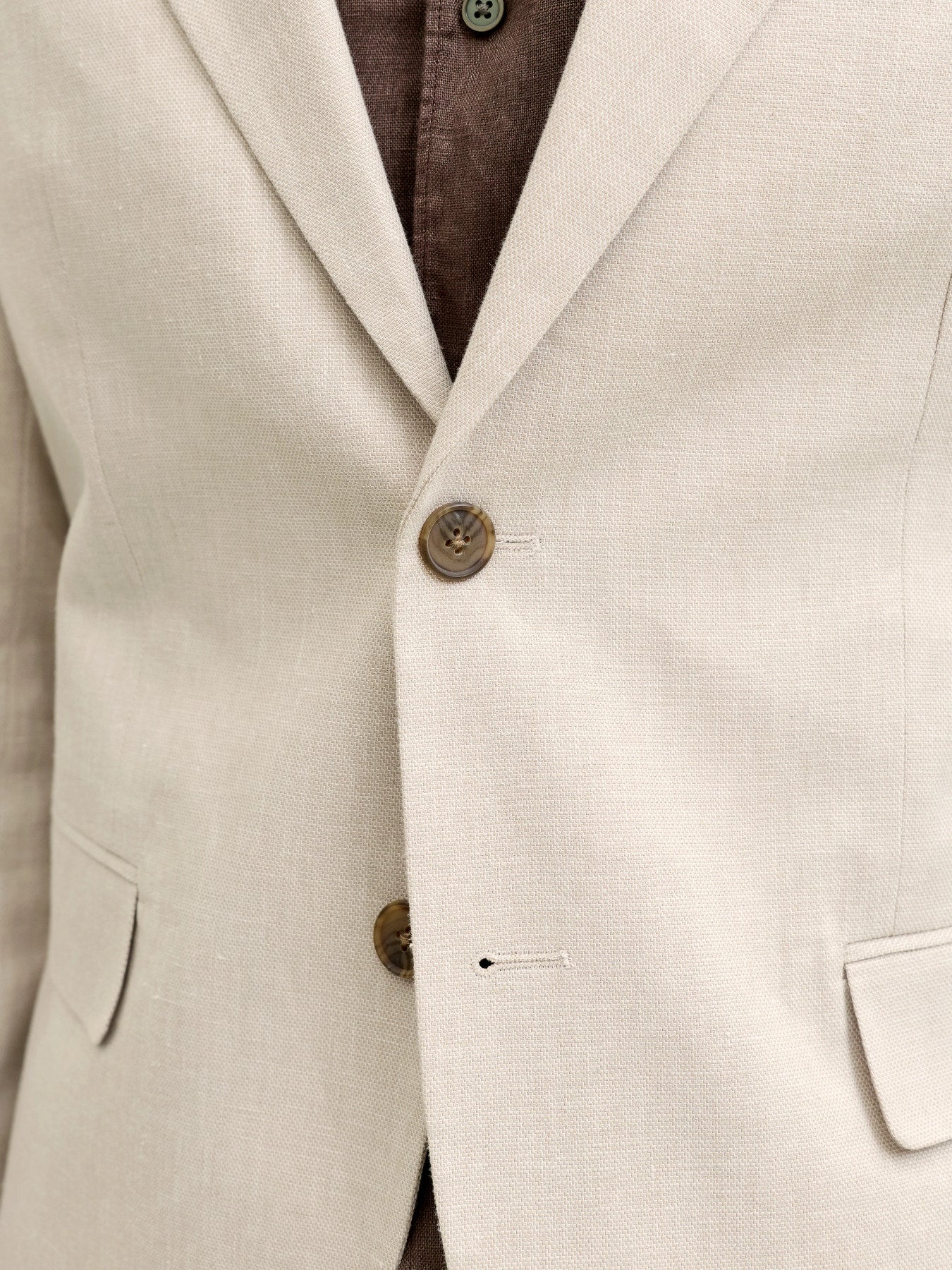 Λινό Κοστούμι Με Γιλέκο Slim Fit Premium