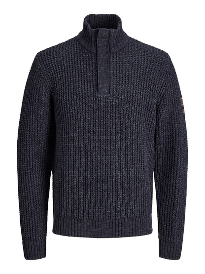 Πλεκτό με Ψηλό Γιακά και Half Zip JJ