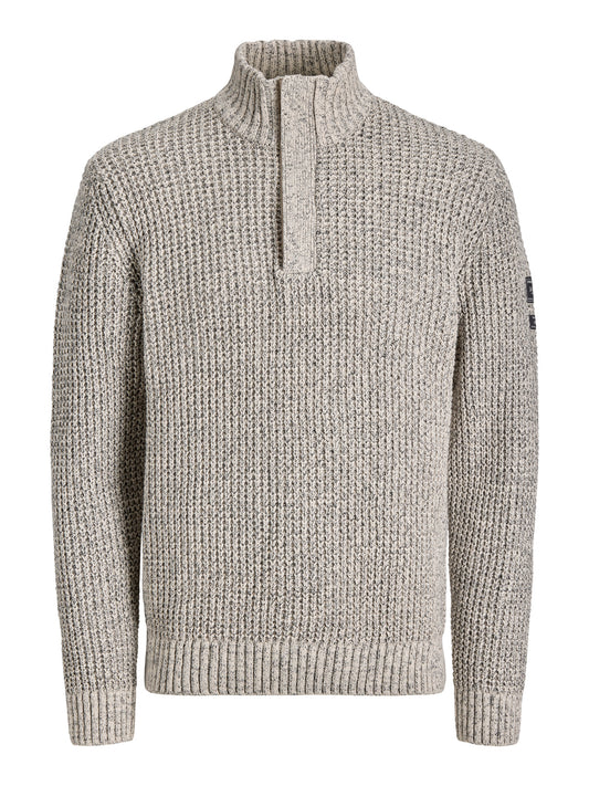 Πλεκτό με Ψηλό Γιακά και Half Zip JJ