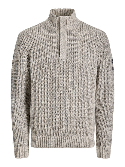 Πλεκτό με Ψηλό Γιακά και Half Zip JJ