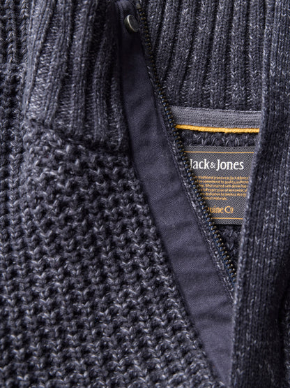 Πλεκτό με Ψηλό Γιακά και Half Zip JJ