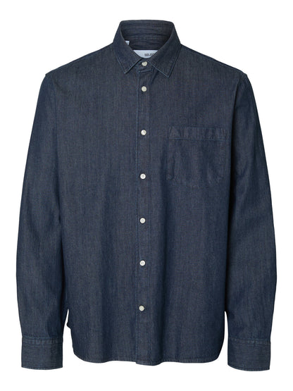 Denim Πουκάμισο Σκούρο Μπλε Selected