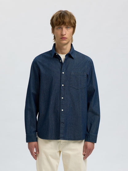 Denim Πουκάμισο Σκούρο Μπλε Selected
