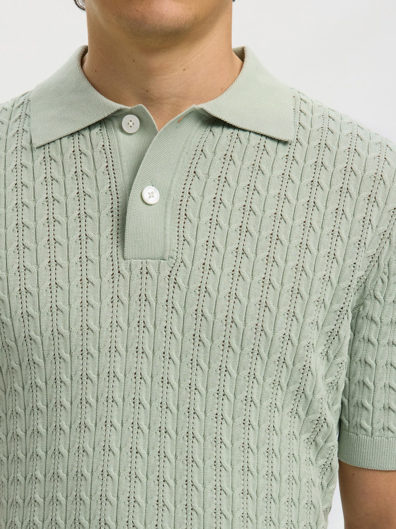 Πλεκτό Polo Φυστικί Selected