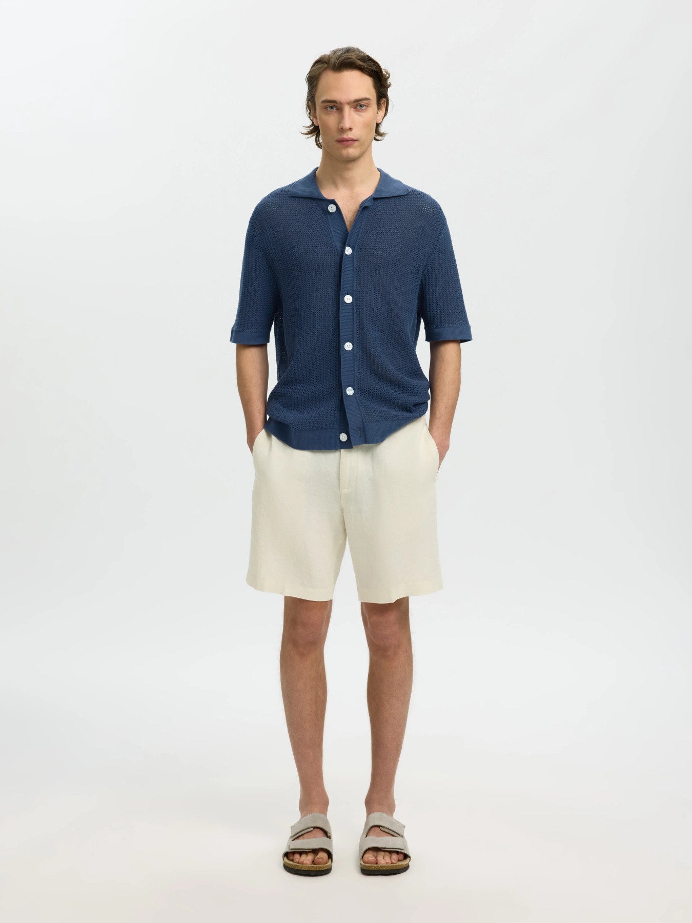 Πλεκτό κοντομάνικο Πουκάμισο Selected