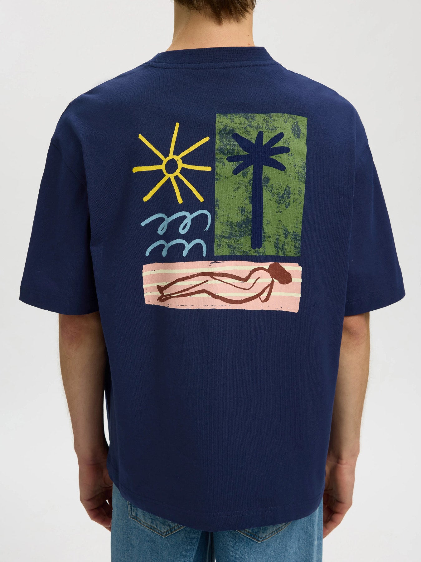 Oversized T-Shirt με Back Print Selected