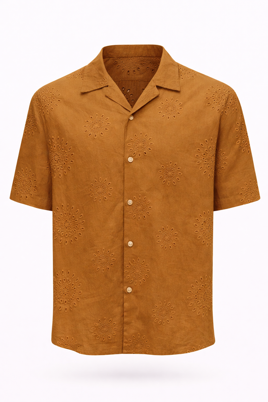 Πουκάμισο Resort Με Κεντημένο Σχέδιο