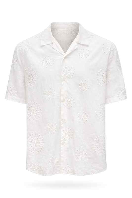 Πουκάμισο Resort Με Κεντημένο Σχέδιο