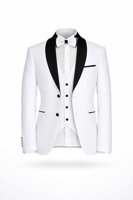 Λευκό Smokin Κουστούμι